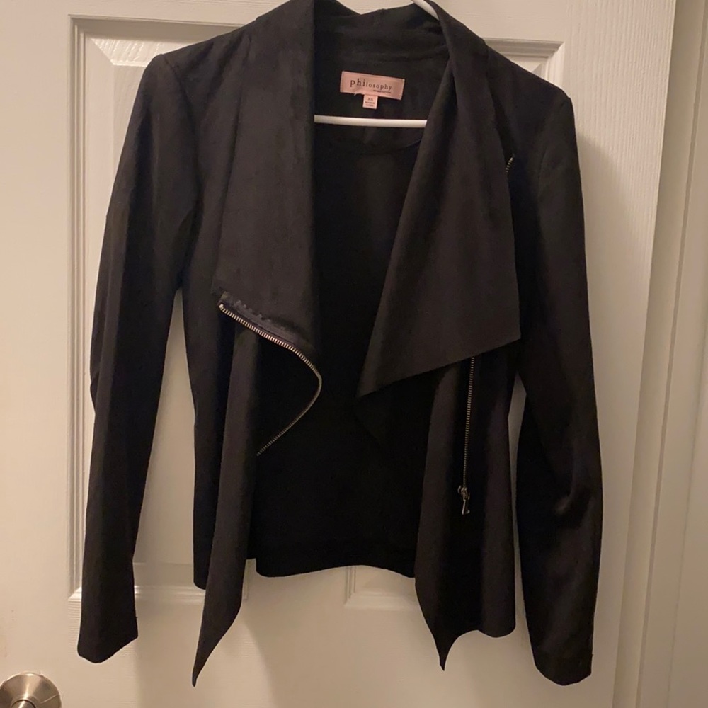 Philosophy XS black jacket microsuede